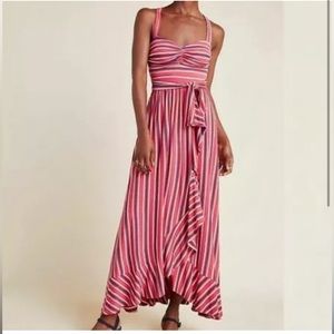 Maeve Anthropologie Gabriela Striped Maxi Dress Size Small